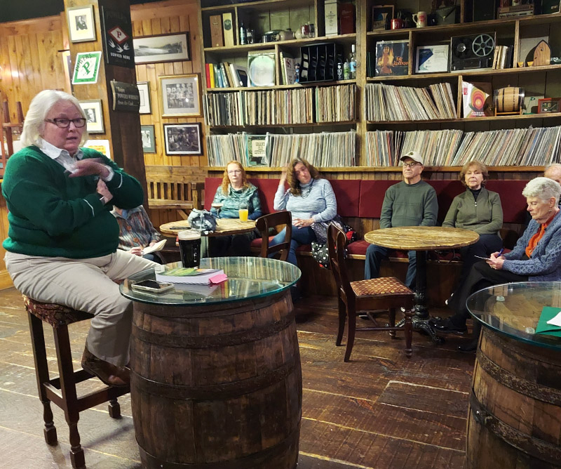 Author Lauren Thomas discusses her recent book, The Celtic Code, during the quarterly meeting of the Lancaster Irish American Cultural Society on October 26, 2025.